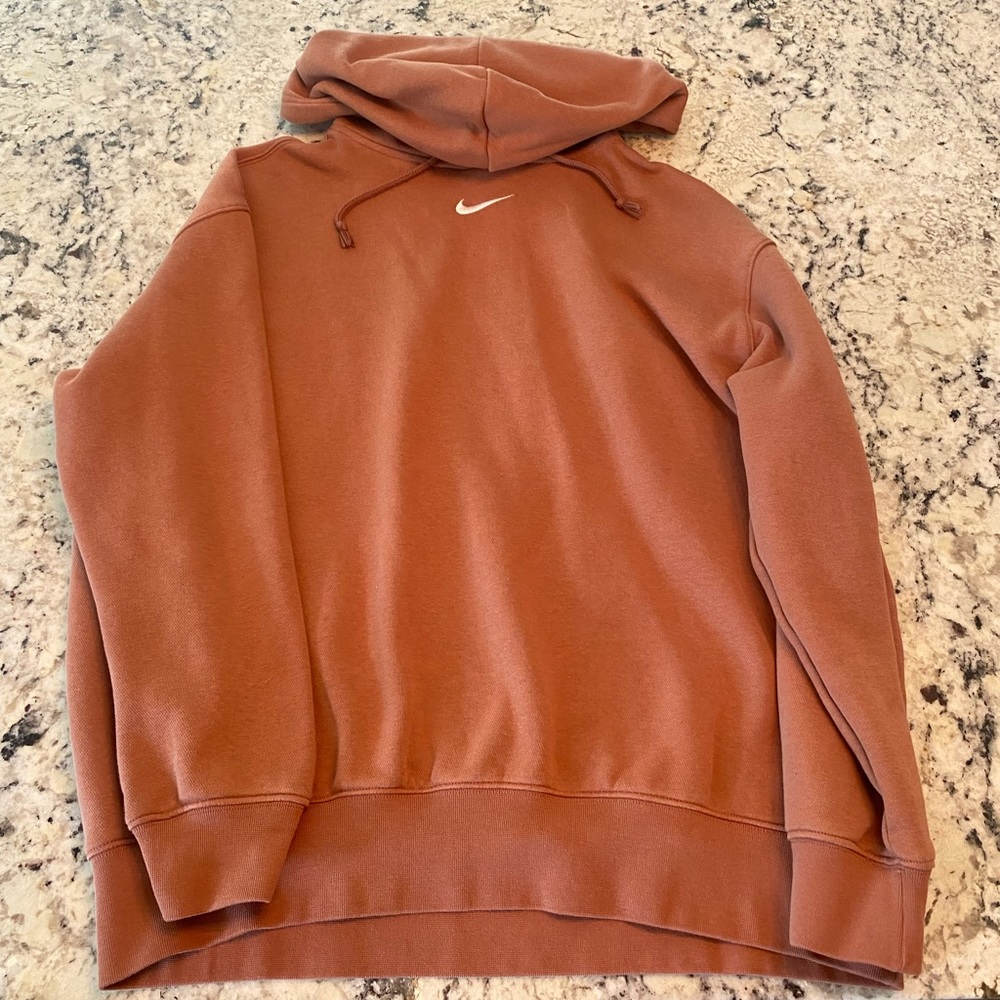 brown nike hoodie size S oversized